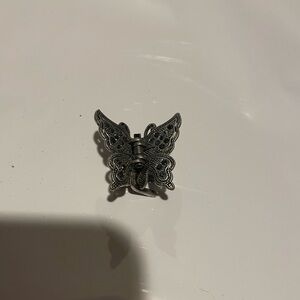 Silver Antique Butterfly Brooch